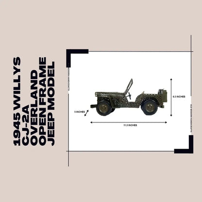 Modèle de Jeep Willys CJ-2A Overland de 1945 à châssis ouvert