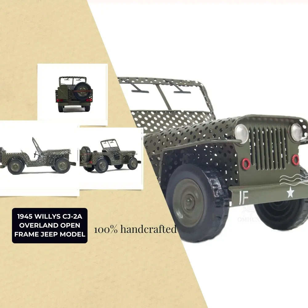 Modèle de Jeep Willys CJ-2A Overland de 1945 à châssis ouvert