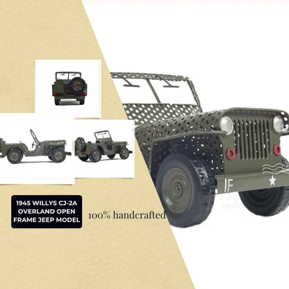 Modèle de Jeep Willys CJ-2A Overland de 1945 à châssis ouvert