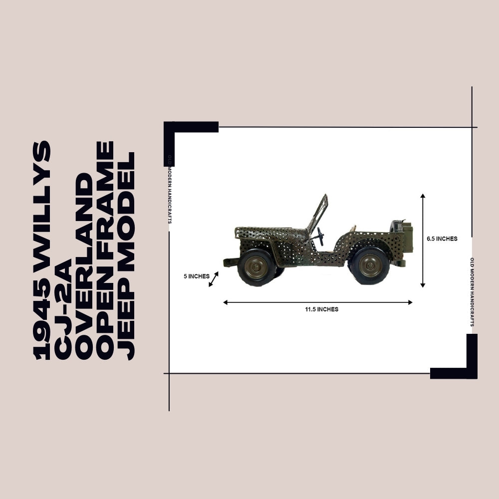 1945 Willys CJ-2A Overland Açık Şasi Jeep Model