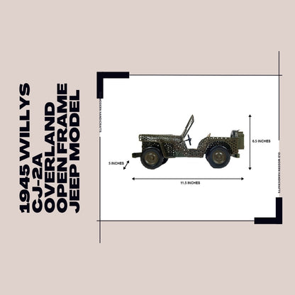 1945 Willys CJ-2A Overland Açık Şasi Jeep Model