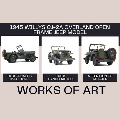 1945 Willys CJ-2A Overland Açık Şasi Jeep Model
