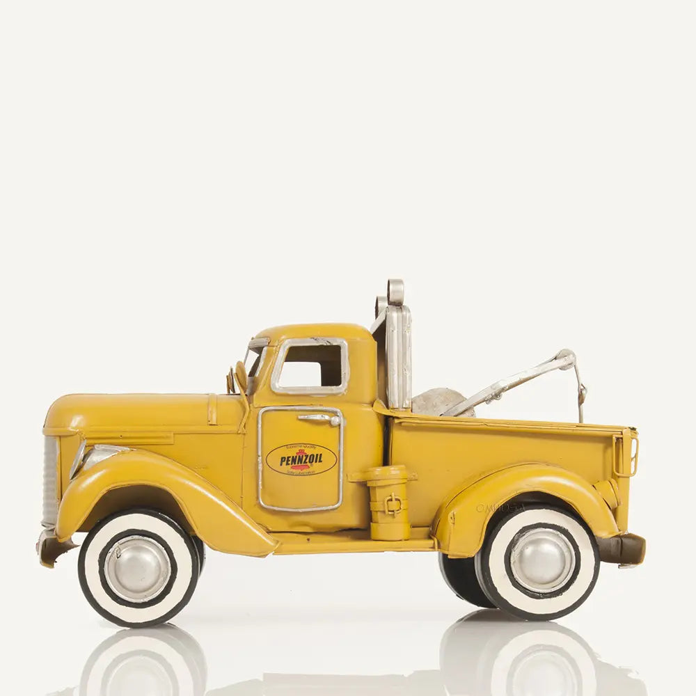 1926 Pennzoil Tow Truck Yellow Metal Handmade
