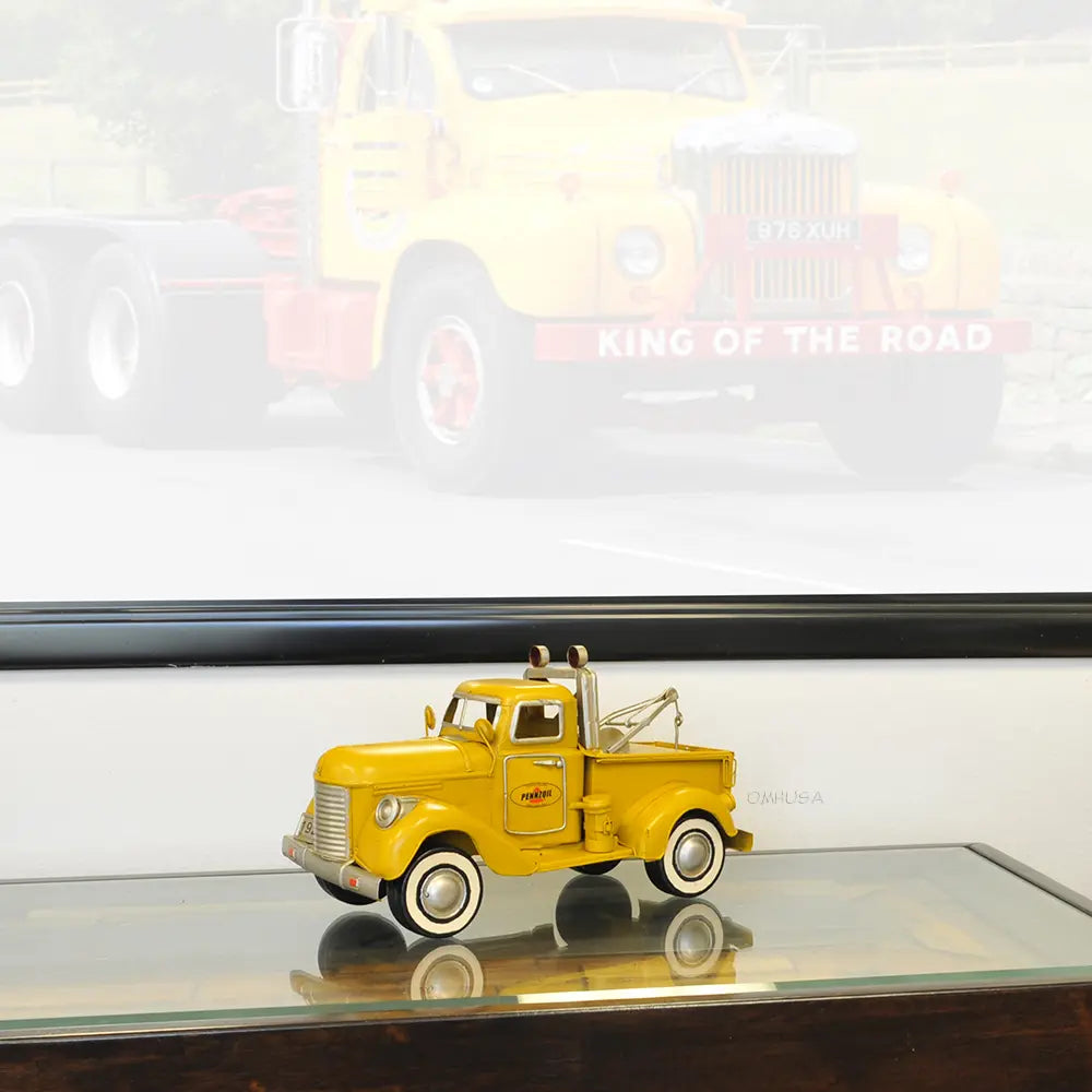 1926 Pennzoil Tow Truck Yellow Metal Handmade