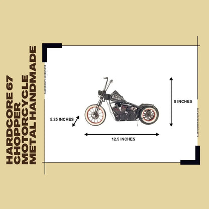 Hardcore 67 Chopper Motorcycle Metal Handmade