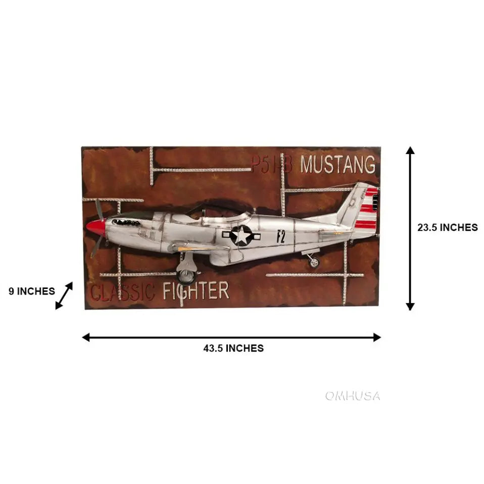 1943 Mustang P-51 Fighter 3D Model Painting Frame