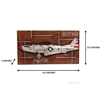 1943 Mustang P-51 Fighter 3D Model Painting Frame