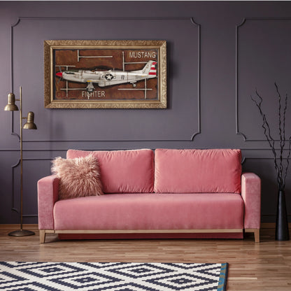 1943 Mustang P-51 Fighter 3D Model Painting Frame