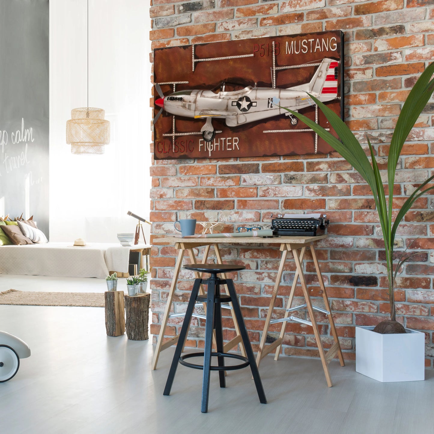 1943 Mustang P-51 Fighter 3D Model Painting Frame