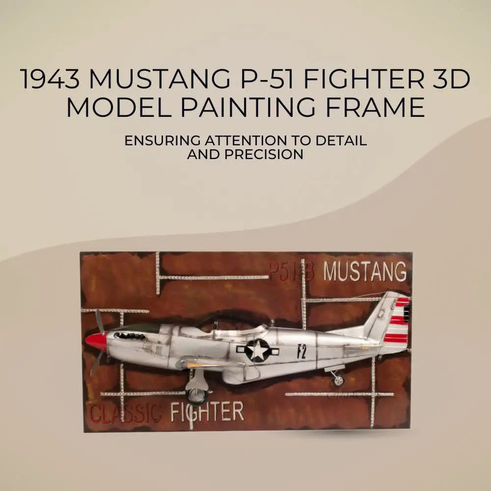 1943 Mustang P-51 Fighter 3D Model Painting Frame