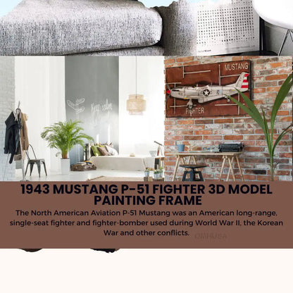 1943 Mustang P-51 Fighter 3D Model Painting Frame