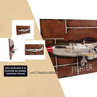 1943 Mustang P-51 Fighter 3D Model Painting Frame