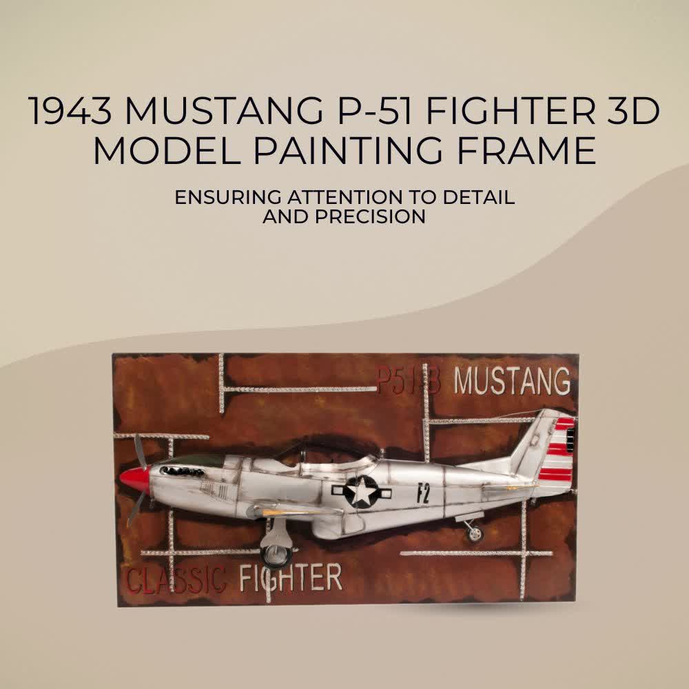 1943 Mustang P-51 Fighter 3D Model Painting Frame