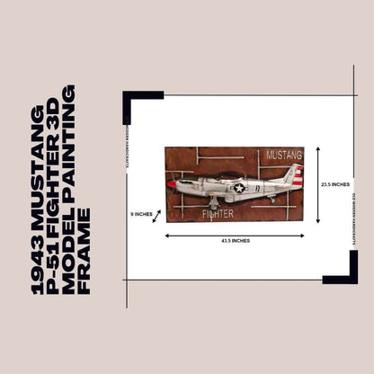 1943 Mustang P-51 Fighter 3D Model Painting Frame