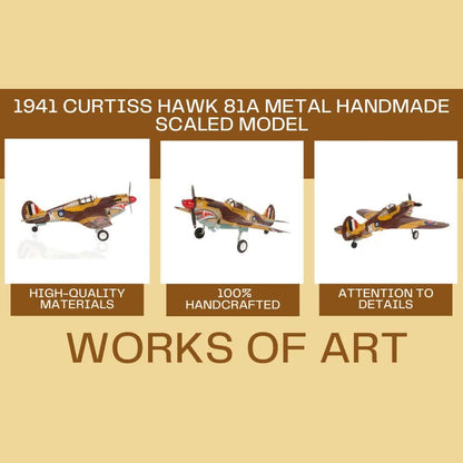 1941 Curtiss Hawk 81A Metal Handmade Scaled Model
