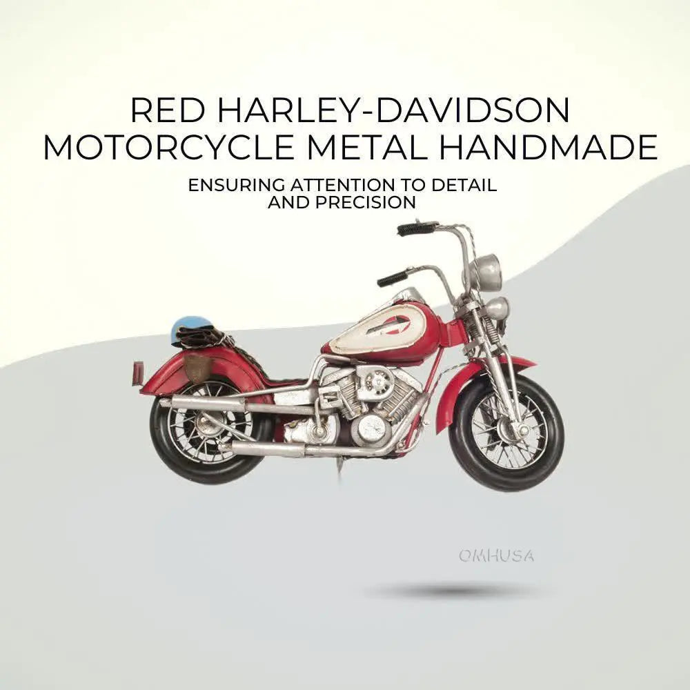 Red Harley-Davidson Motorcycle Metal Handmade