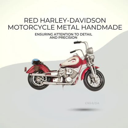 Red Harley-Davidson Motorcycle Metal Handmade