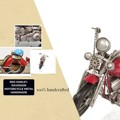 Red Harley-Davidson Motorcycle Metal Handmade