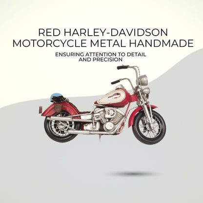 Red Harley-Davidson Motorcycle Metal Handmade