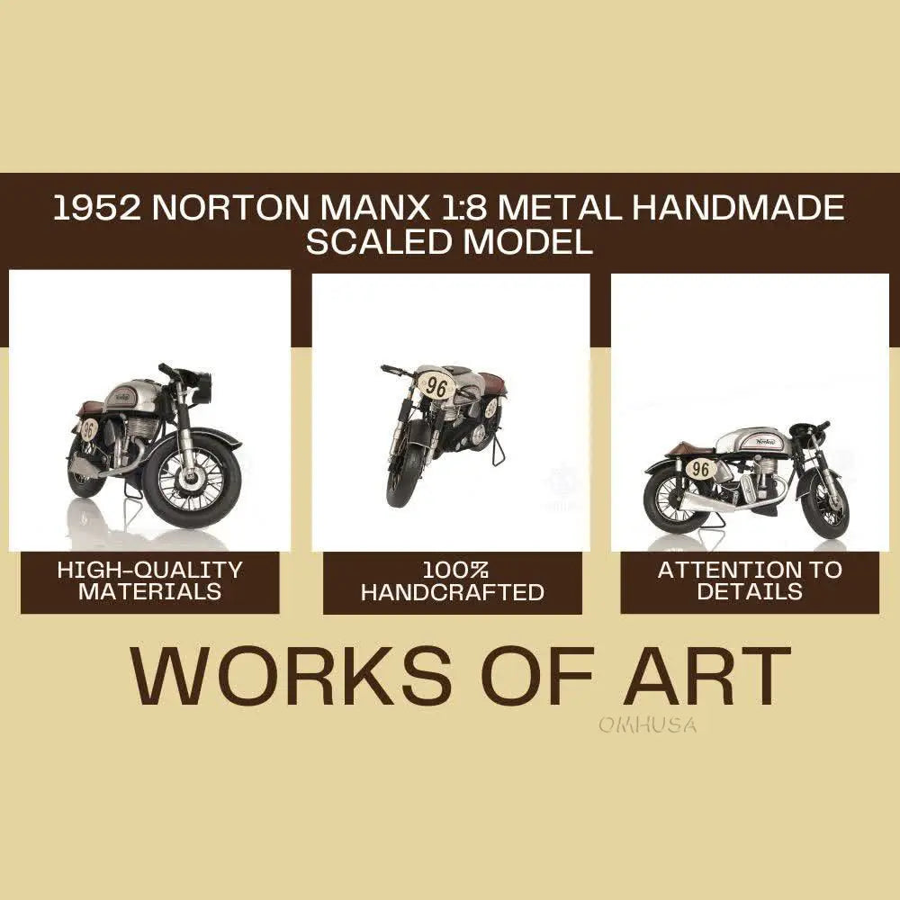 1952 Norton Manx 1:8 Metal Handmade Scaled Model
