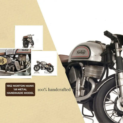 1952 Norton Manx 1:8 Metal Handmade Scaled Model