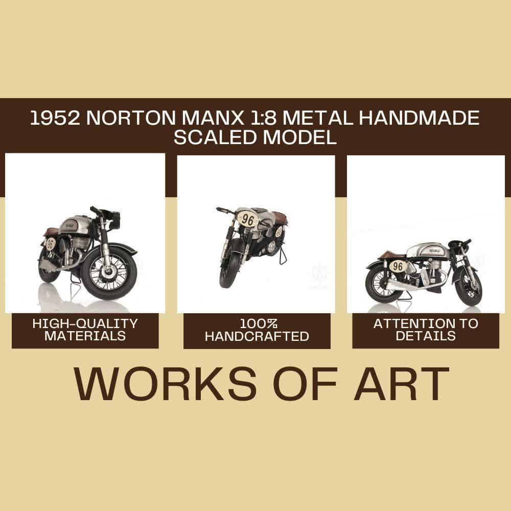 1952 Norton Manx 1:8 Metal Handmade Scaled Model