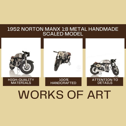 1952 Norton Manx 1:8 Metal Handmade Scaled Model