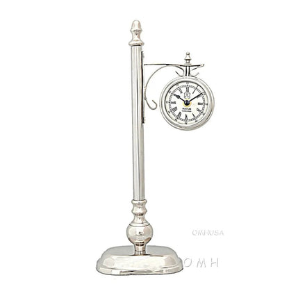 Brass/ Alum. Lamp Post Clock One Sided