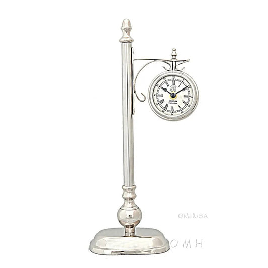 Brass/ Alum. Lamp Post Clock One Sided