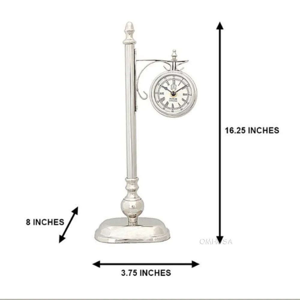 Brass/ Alum. Lamp Post Clock One Sided
