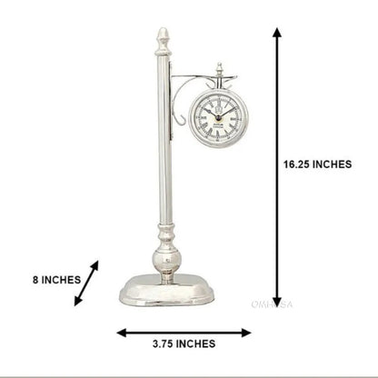 Brass/ Alum. Lamp Post Clock One Sided