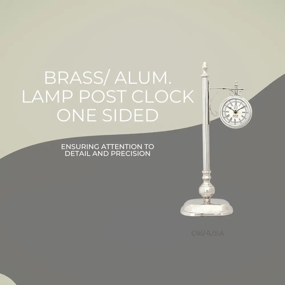 Brass/ Alum. Lamp Post Clock One Sided