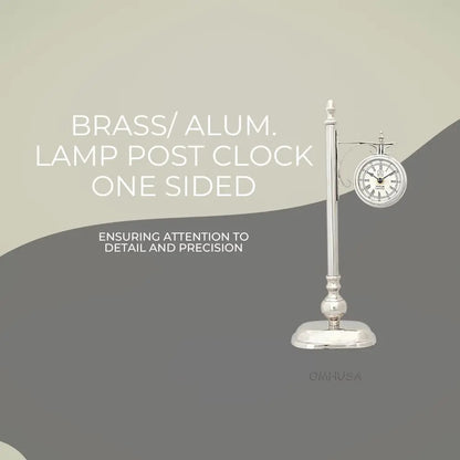 Brass/ Alum. Lamp Post Clock One Sided