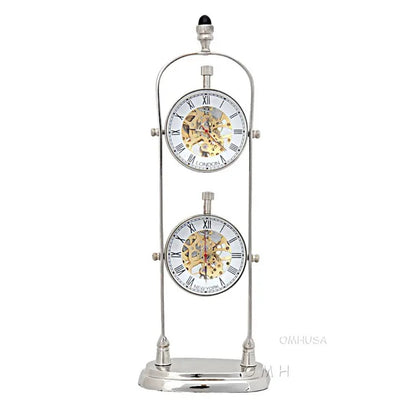 Brass See Thru Clock Double