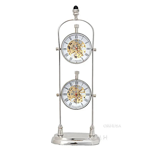 Brass See Thru Clock Double