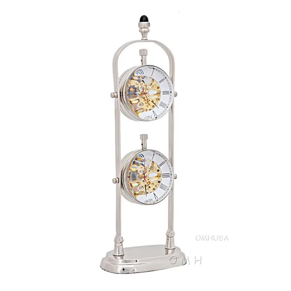 Brass See Thru Clock Double