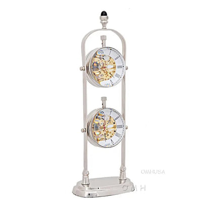 Brass See Thru Clock Double