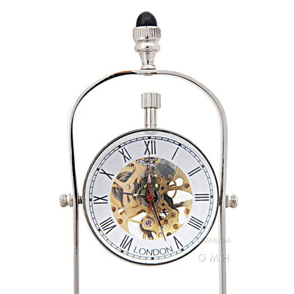 Brass See Thru Clock Double