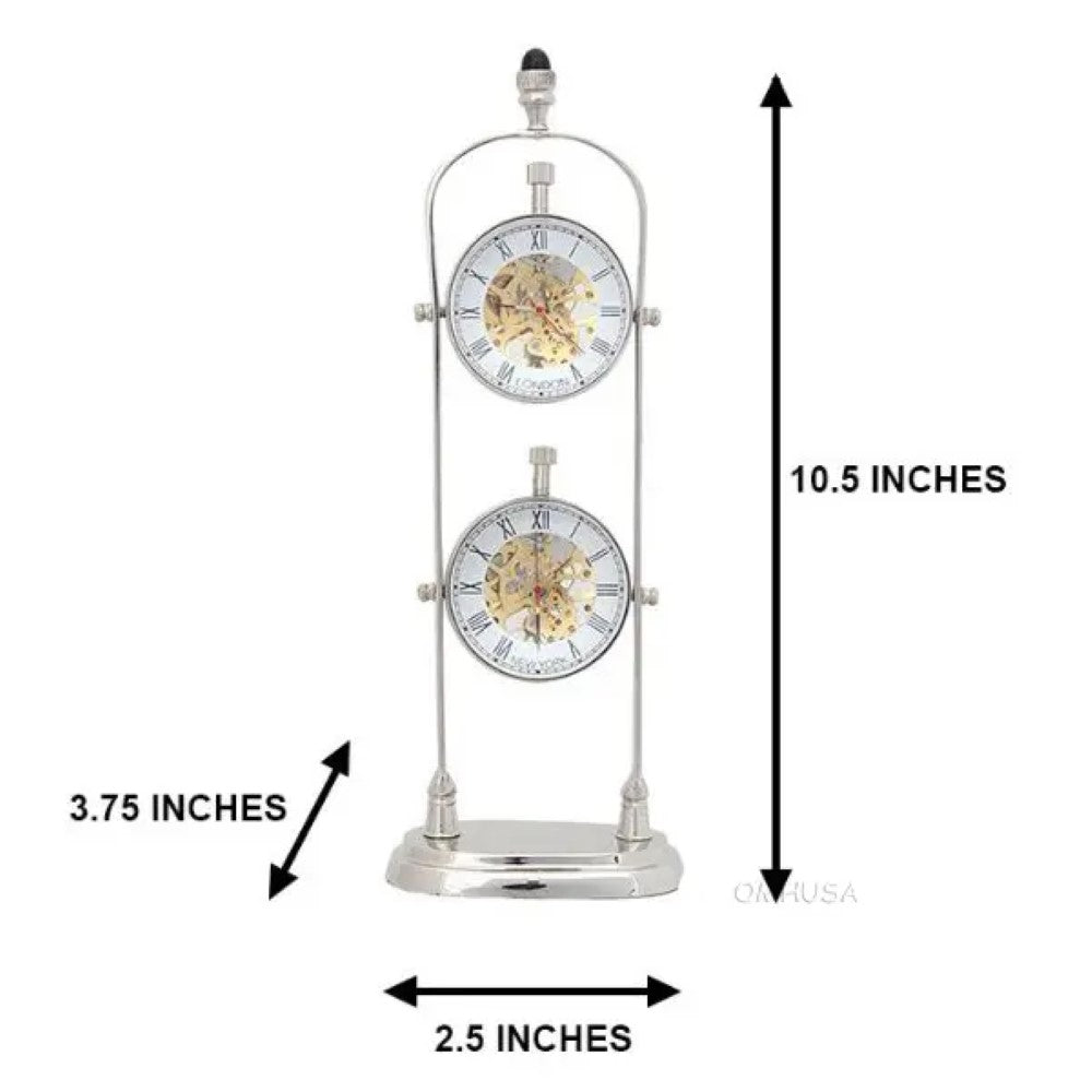 Brass See Thru Clock Double