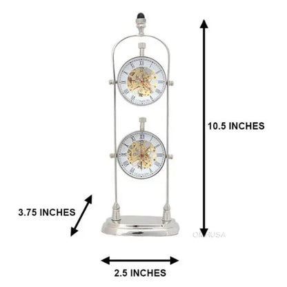 Brass See Thru Clock Double