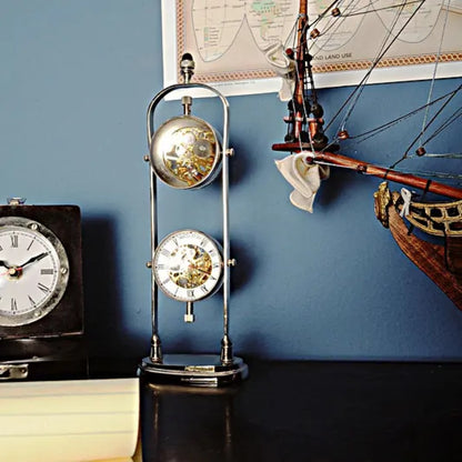 Brass See Thru Clock Double