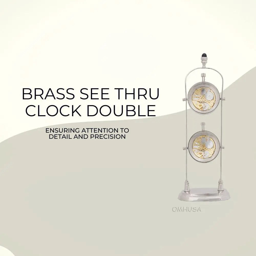 Brass See Thru Clock Double