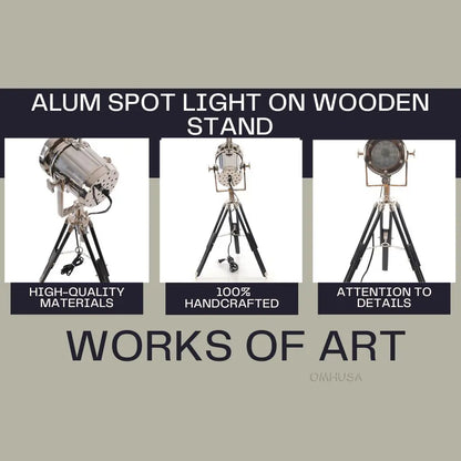 Ahşap Ayaklı Alüminyum Spot Işık