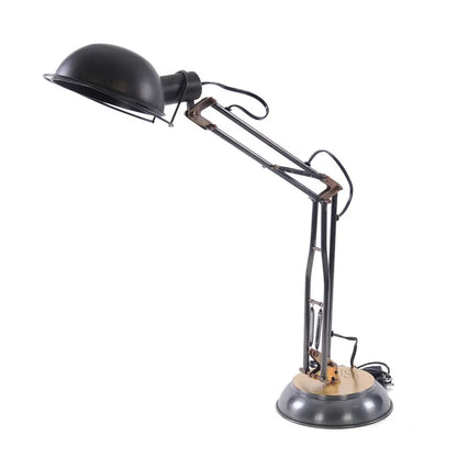 Lampe de table à ressort en laiton sur socle rond