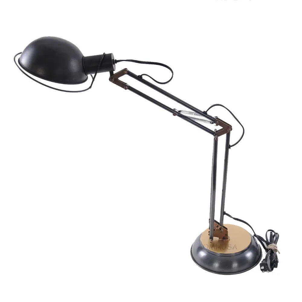 Lampe de table à ressort en laiton sur socle rond