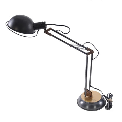 Lampe de table à ressort en laiton sur socle rond