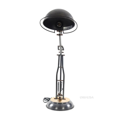 Lampe de table à ressort en laiton sur socle rond