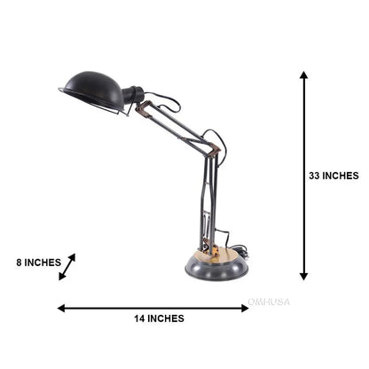 Lampe de table à ressort en laiton sur socle rond