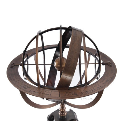Brass Armillary With Wood Stand
