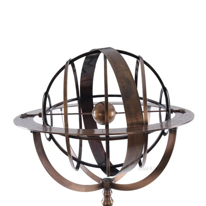 Brass Armillary With Wood Stand